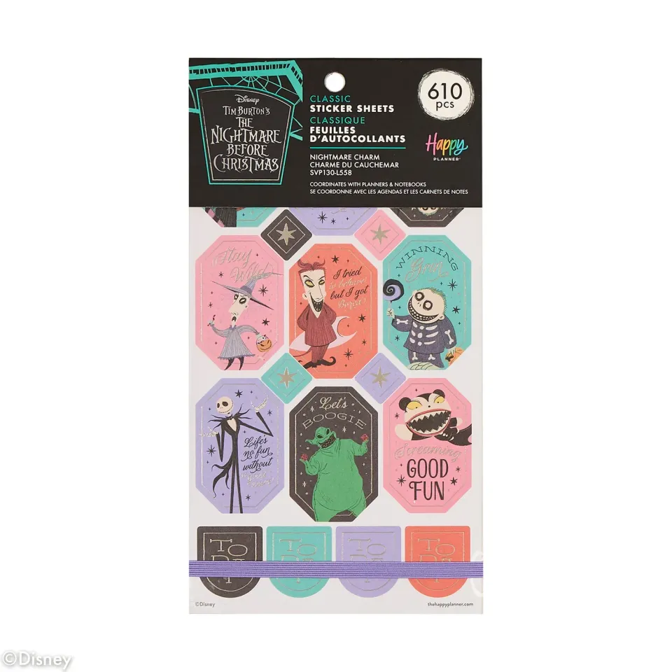 Happy Planner Disney Nightmare Christmas autocollants 30 planches