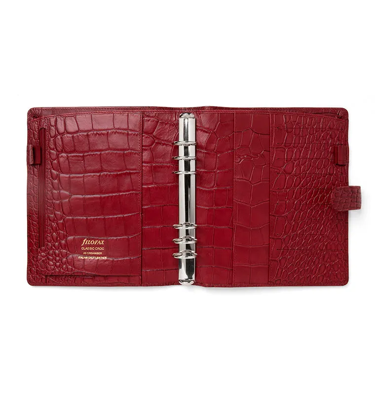 Filofax Classic Croc organiseur A5 marron cuir