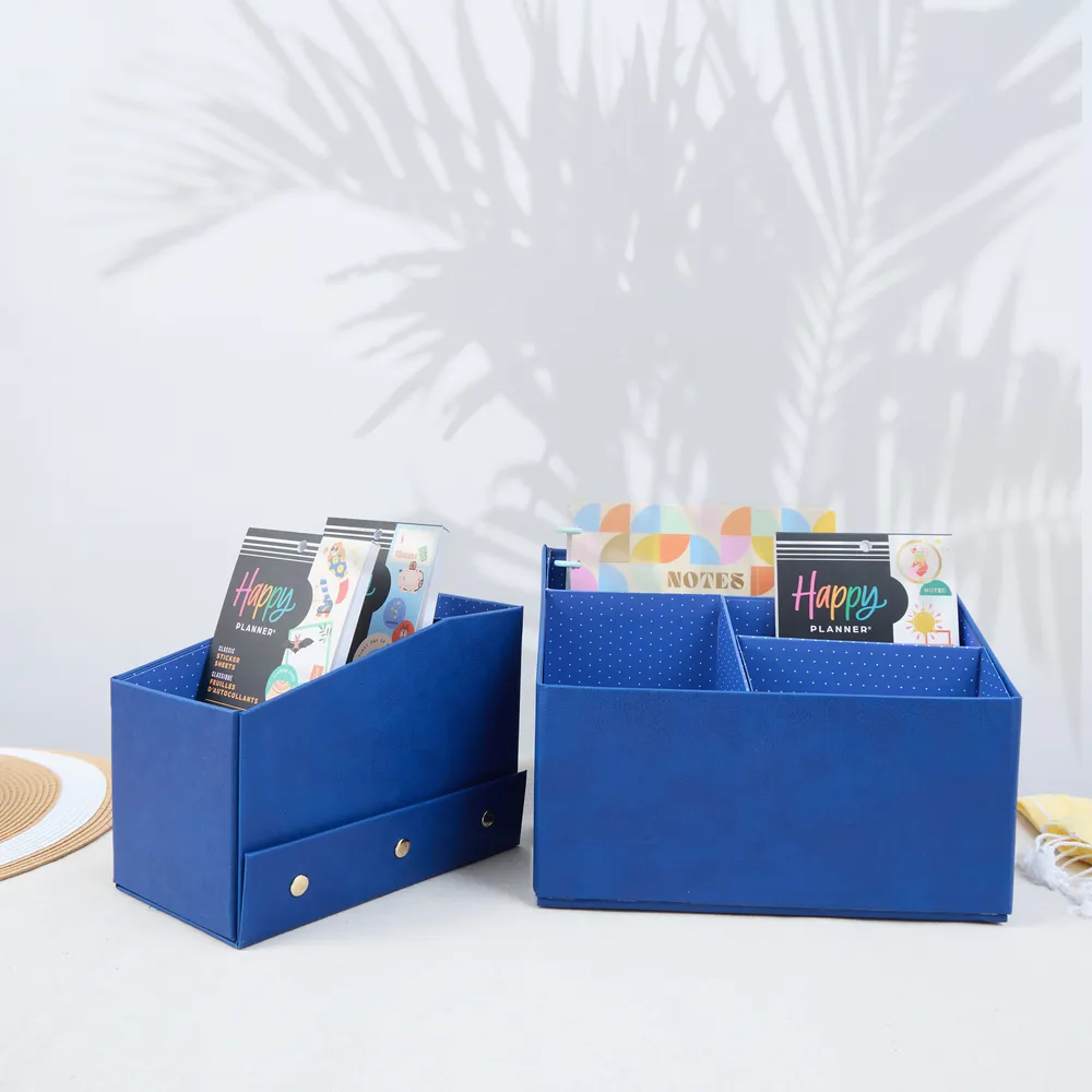 Happy Planner Bright Navy coffret rangement stickers 2 pièces