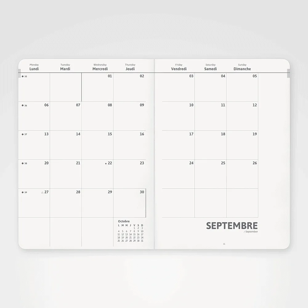 My365 Simple scolaire 2021/2022 agenda hebdomadaire A5 recharge recyclé