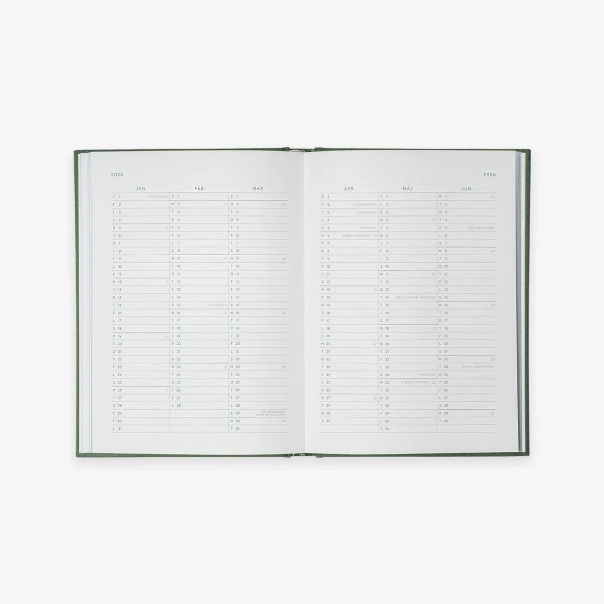 Kartotek Kalenderbog 2026 agenda danois tissu