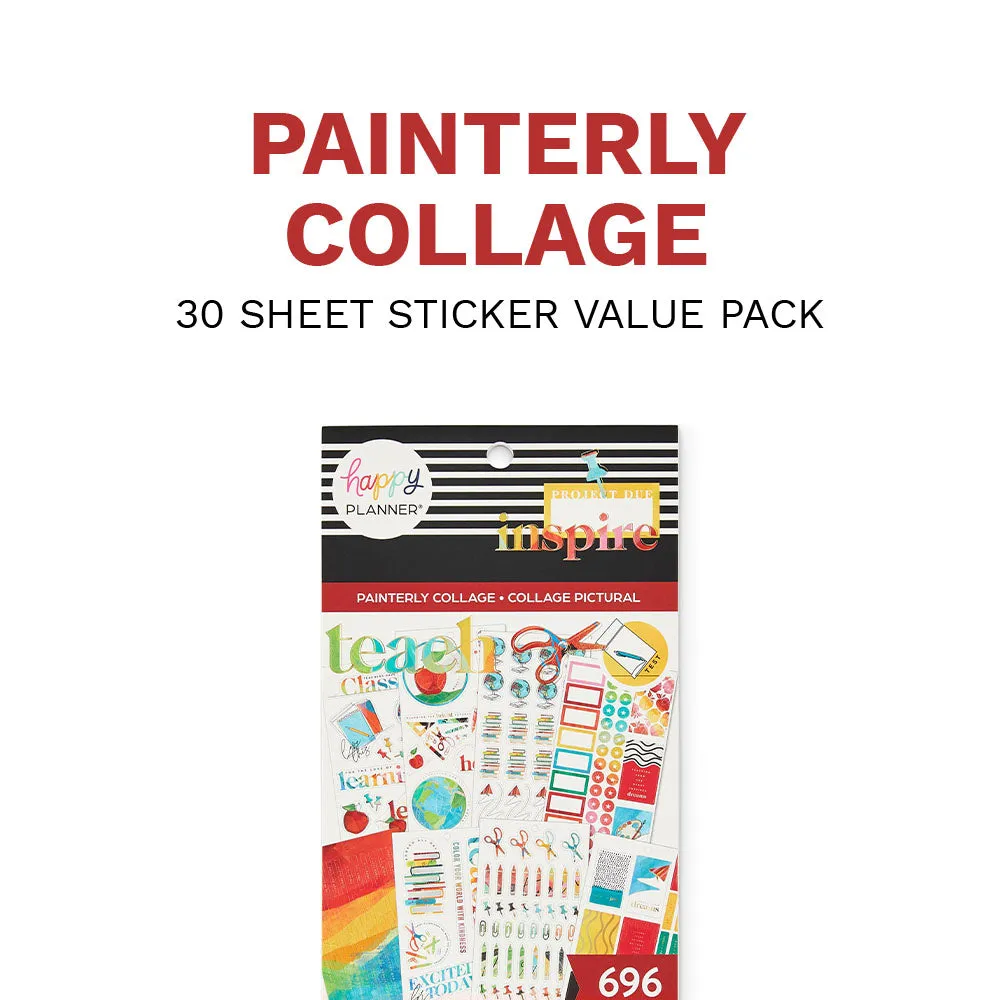 Happy Planner Painterly Collage carnet stickers 696 coloré