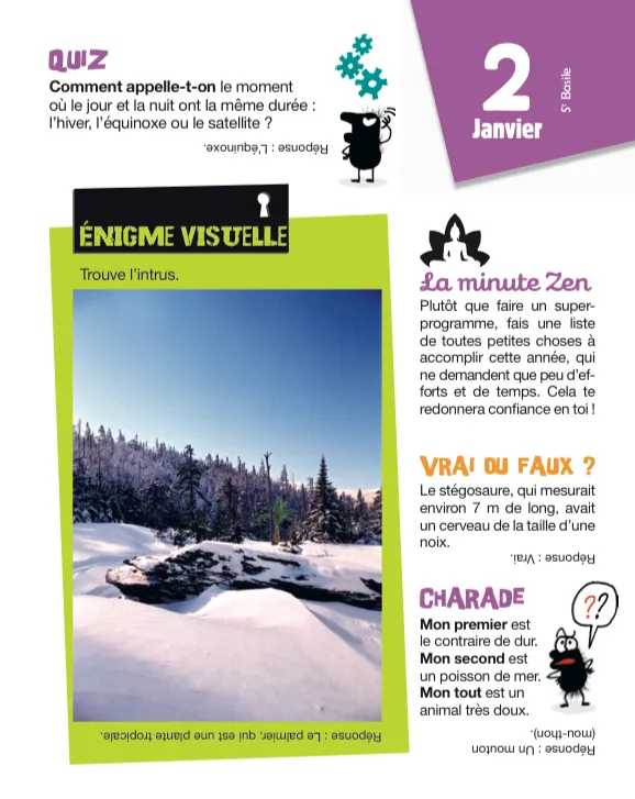 Frigobloc L’almanach des Incollables livre quiz famille