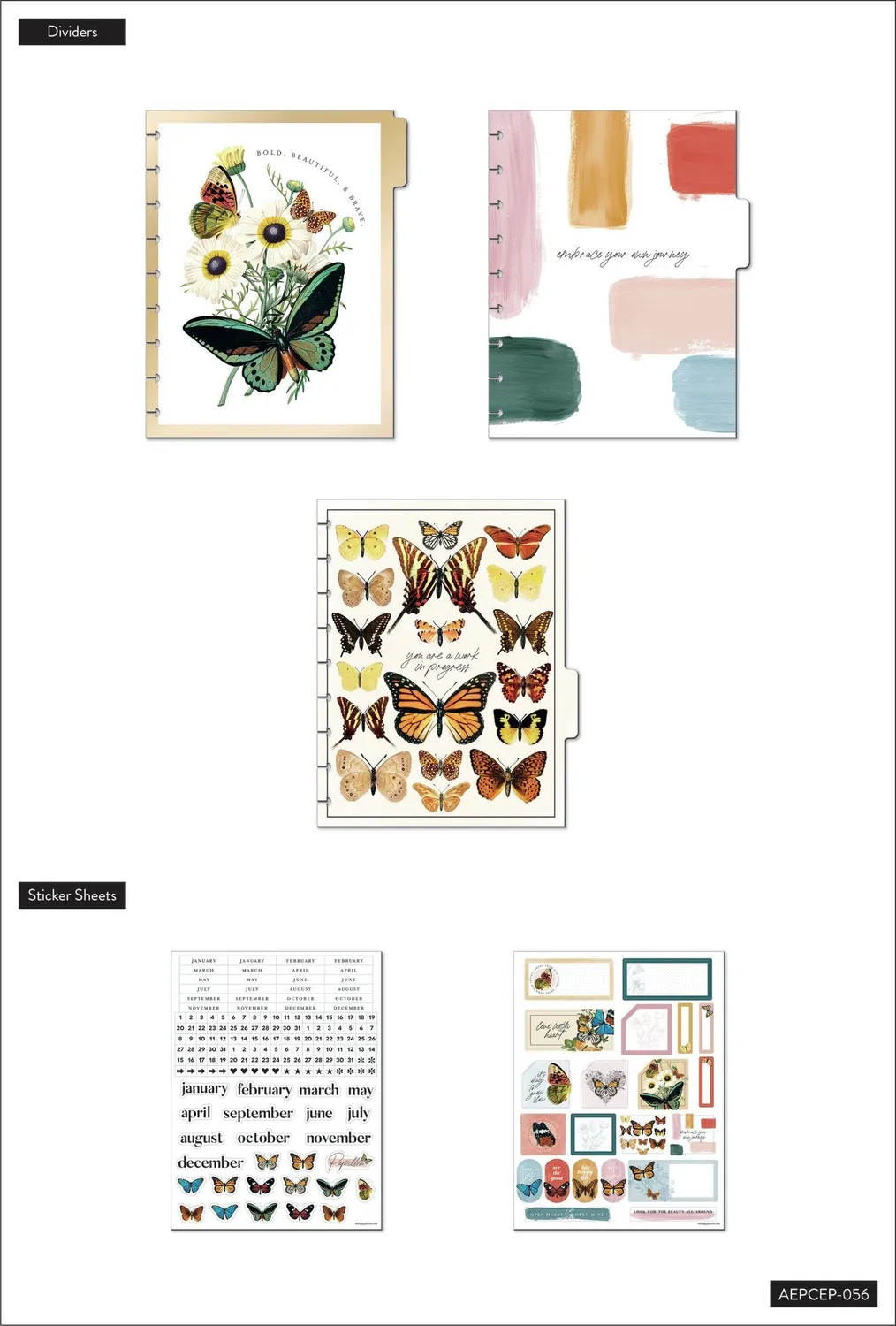 Happy Planner Papillon extension Classic pages jour non datées
