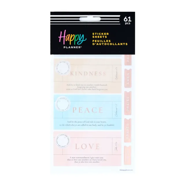 Happy Planner Coastal Faith stickers 5 feuilles versets