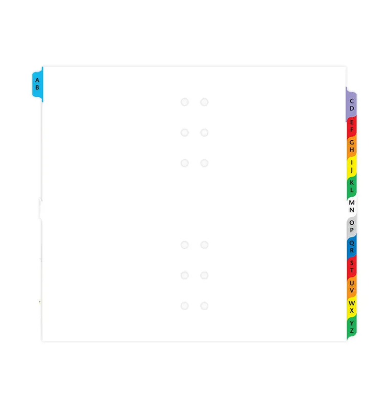 Filofax Classic intercalaires A-Z Personal multicolore