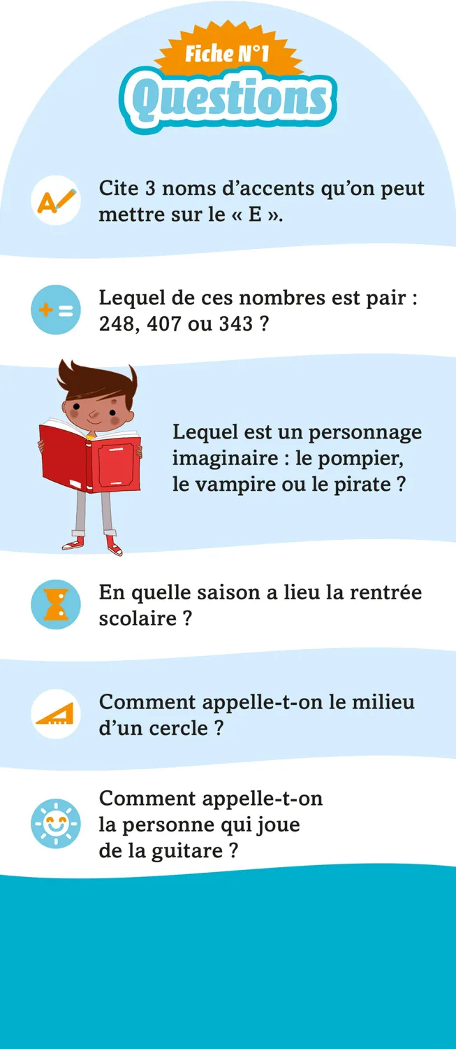 Frigobloc Les Incollables CE1-CE2 300 quiz 7-8 ans éventail