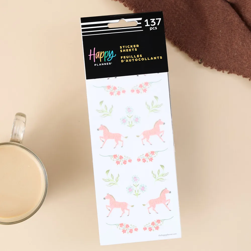 Happy Planner Lush Linens stickers 8 planches botanique