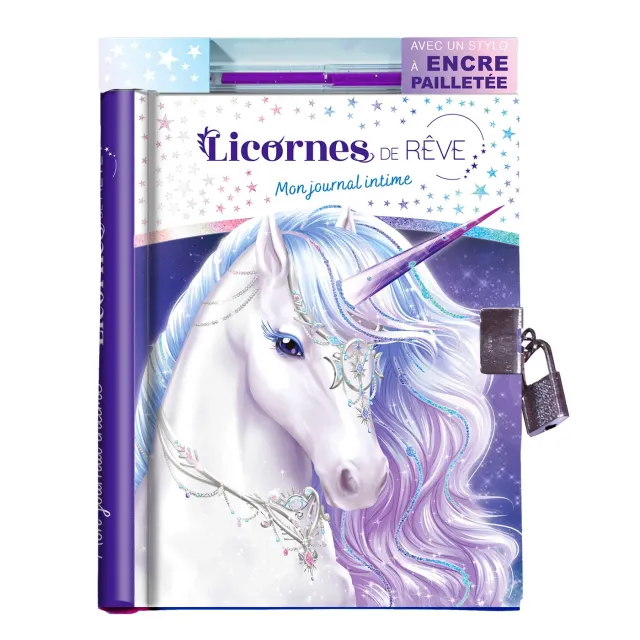 Frigobloc Licornes de rêve journal intime pailleté stylo inclus