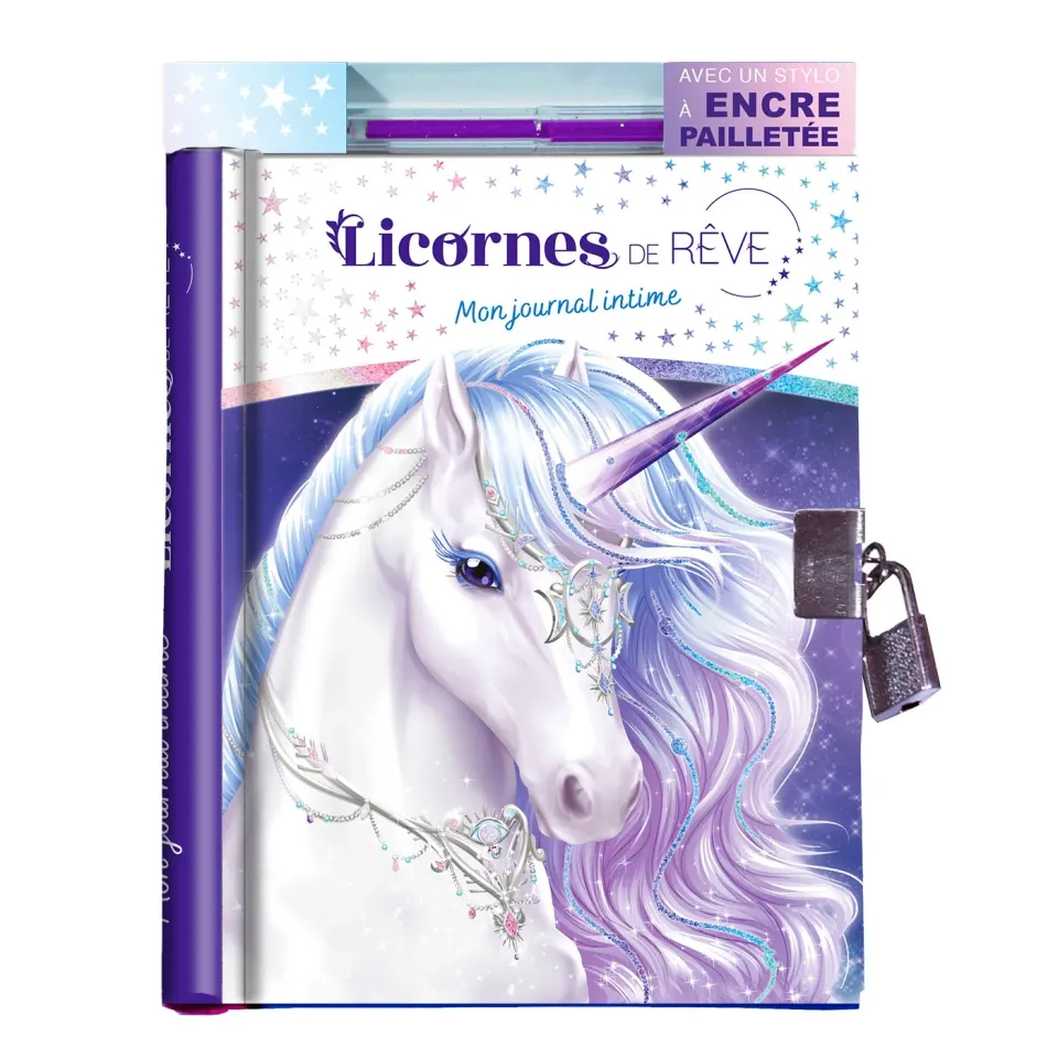 Frigobloc Licornes de rêve journal intime pailleté stylo inclus