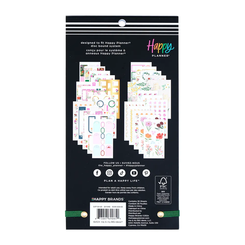 Happy Planner Blooming Bouquet stickers Classic 507 pièces floral