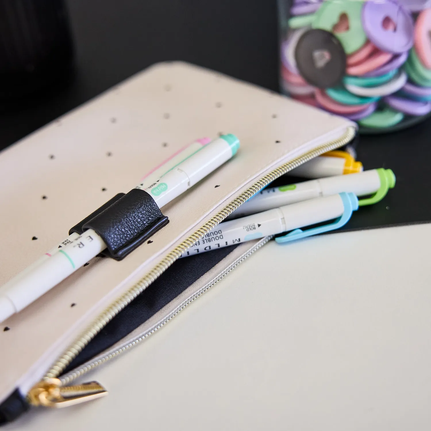 Happy Planner Love L+S trousse stylos élastique boucle