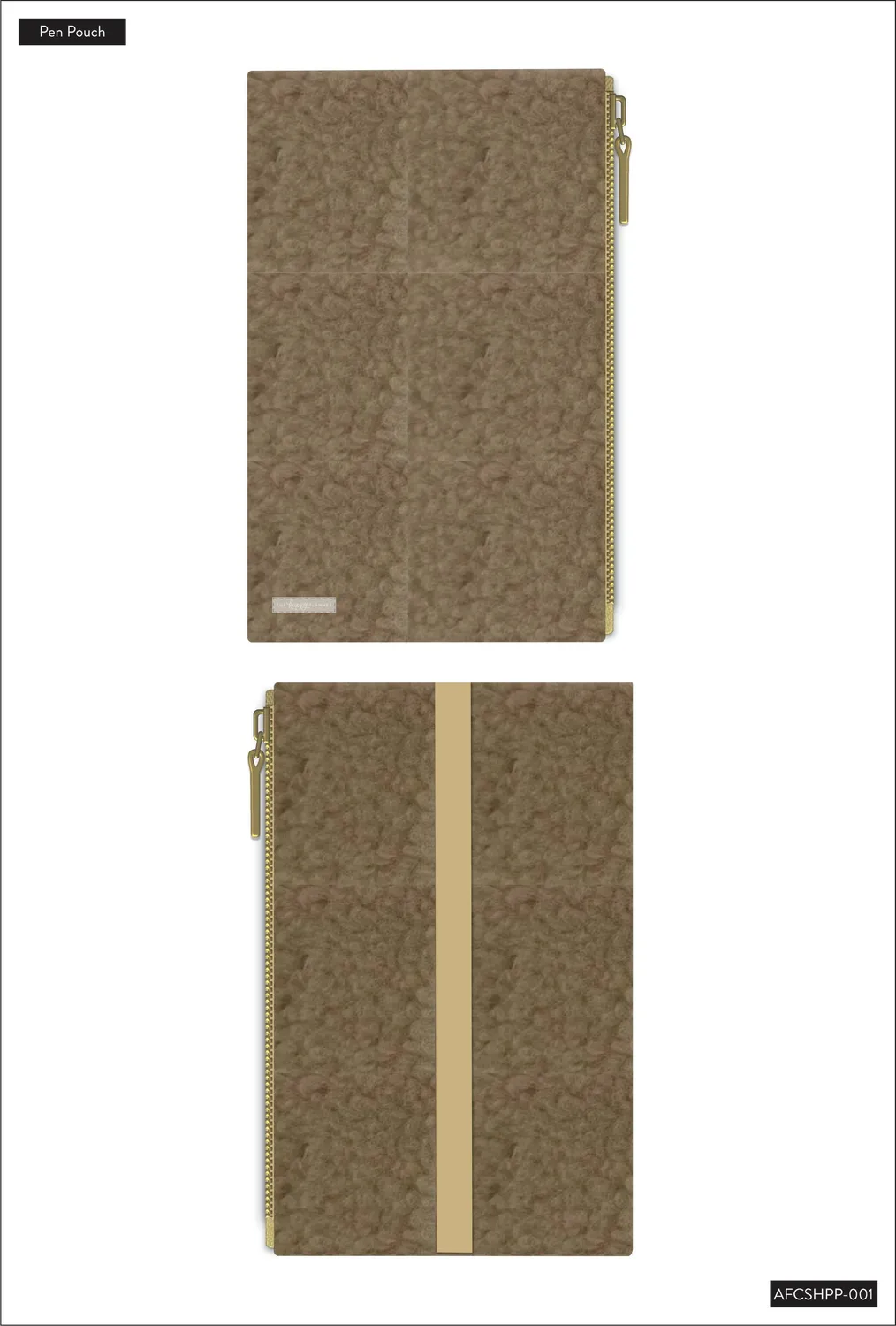 Happy Planner Classic trousse Sherpa taupe à zip