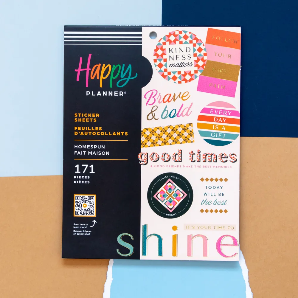 Happy Planner Homespun Large autocollants 15 pages cosy