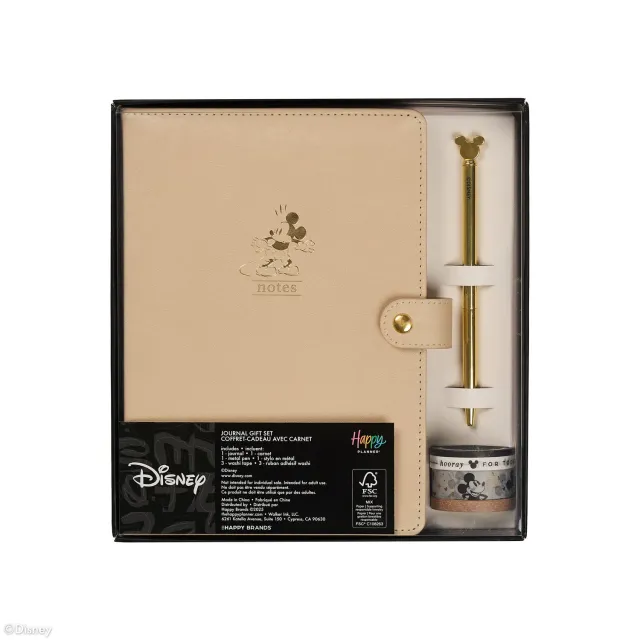 Happy Planner Disney Mickey Alabaster carnet pointillé coffret doré