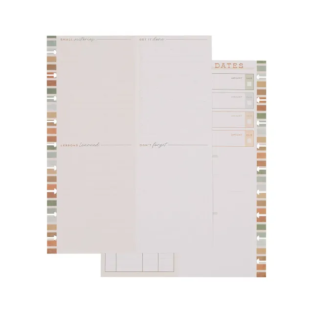 Happy Planner Sage Terracotta recharge budget Classic 40 feuilles