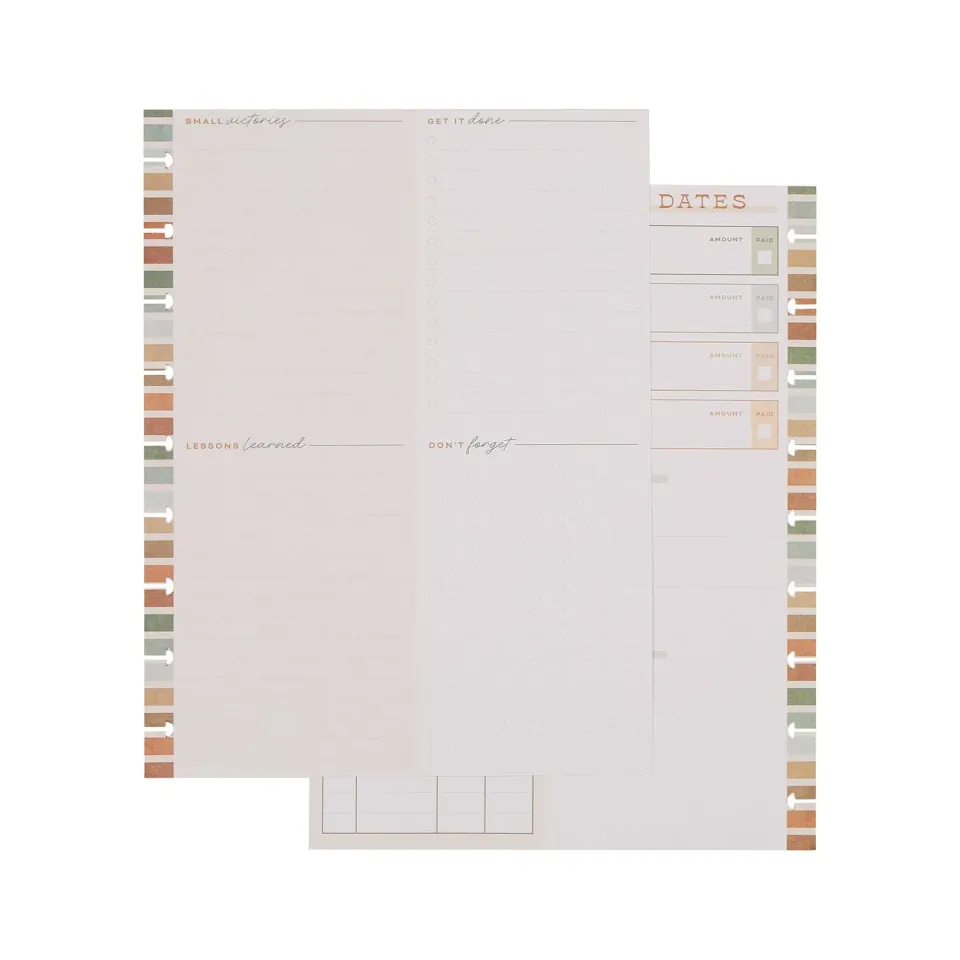 Happy Planner Sage Terracotta recharge budget Classic 40 feuilles