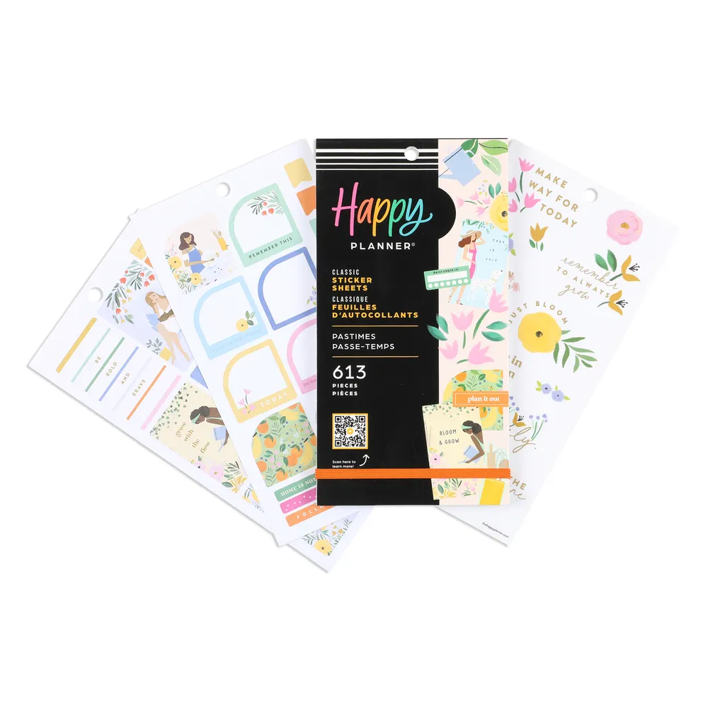 Happy Planner Pastimes stickers value pack 613 floral