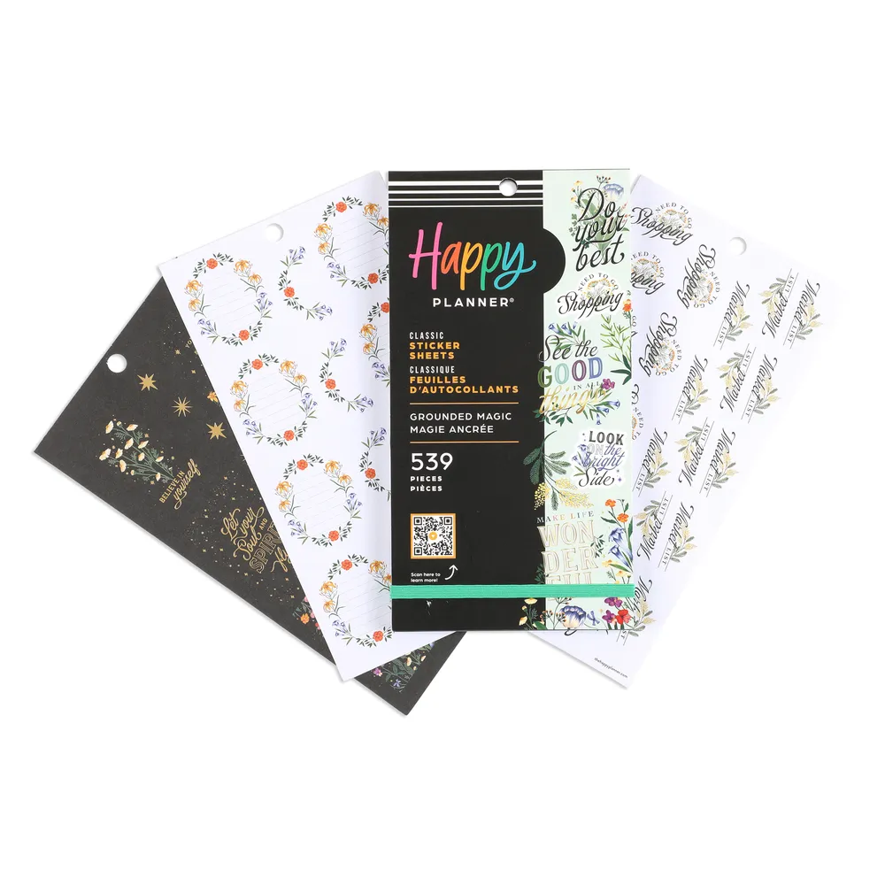 Happy Planner Grounded Magic Value Pack autocollants 539 botanique