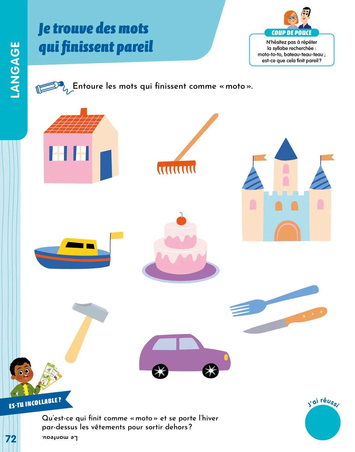 Les Incollables Moyenne Section cahier maternelle autocollants