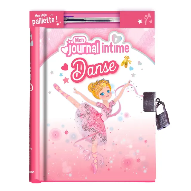 Frigobloc Mon journal intime Danse cadenas stylo pailleté