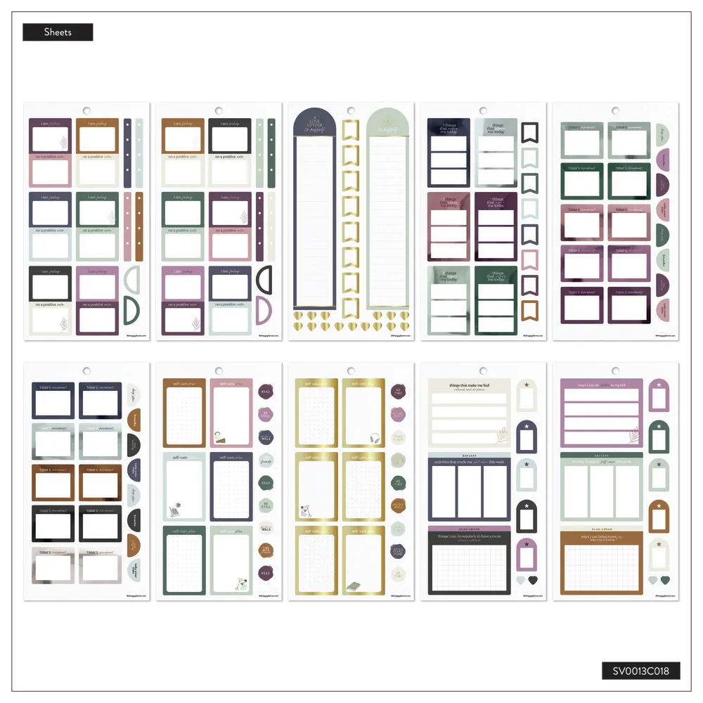 Happy Planner Wellness Prompts Classic stickers 596 bien-être