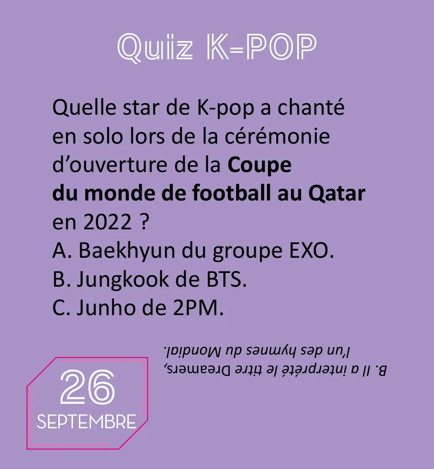 Frigobloc 365 jours K-POP mini calendrier éphéméride