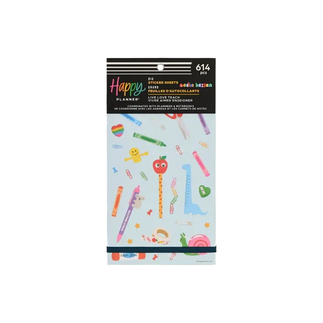 Happy Planner Live Love Teach stickers Big 30 planches classe