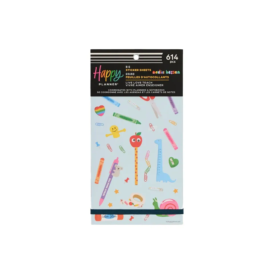 Happy Planner Live Love Teach stickers Big 30 planches classe