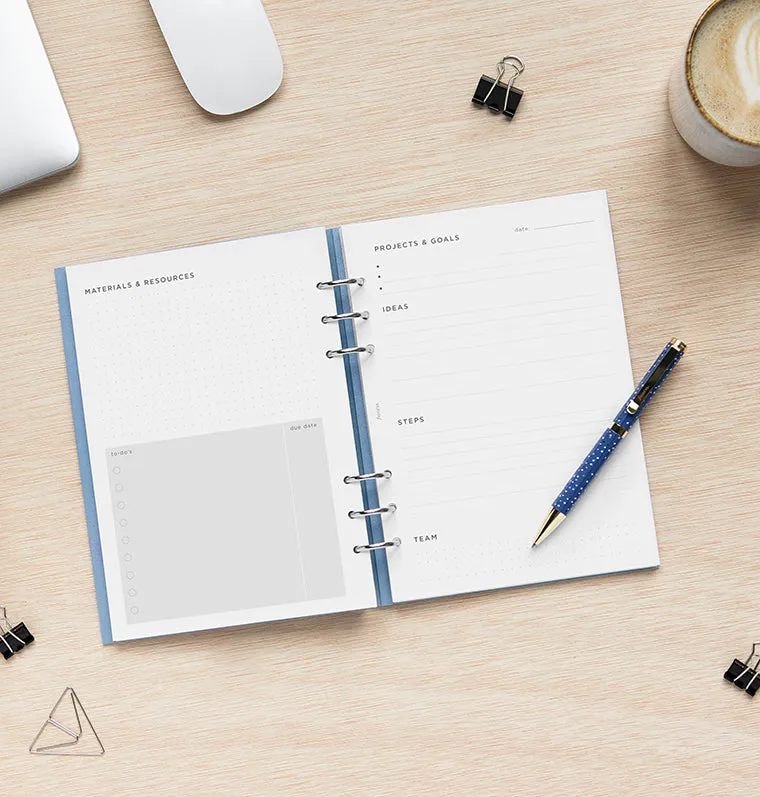 Filofax Projects & Goals Tracker recharge agenda A5 objectifs 56 feuilles