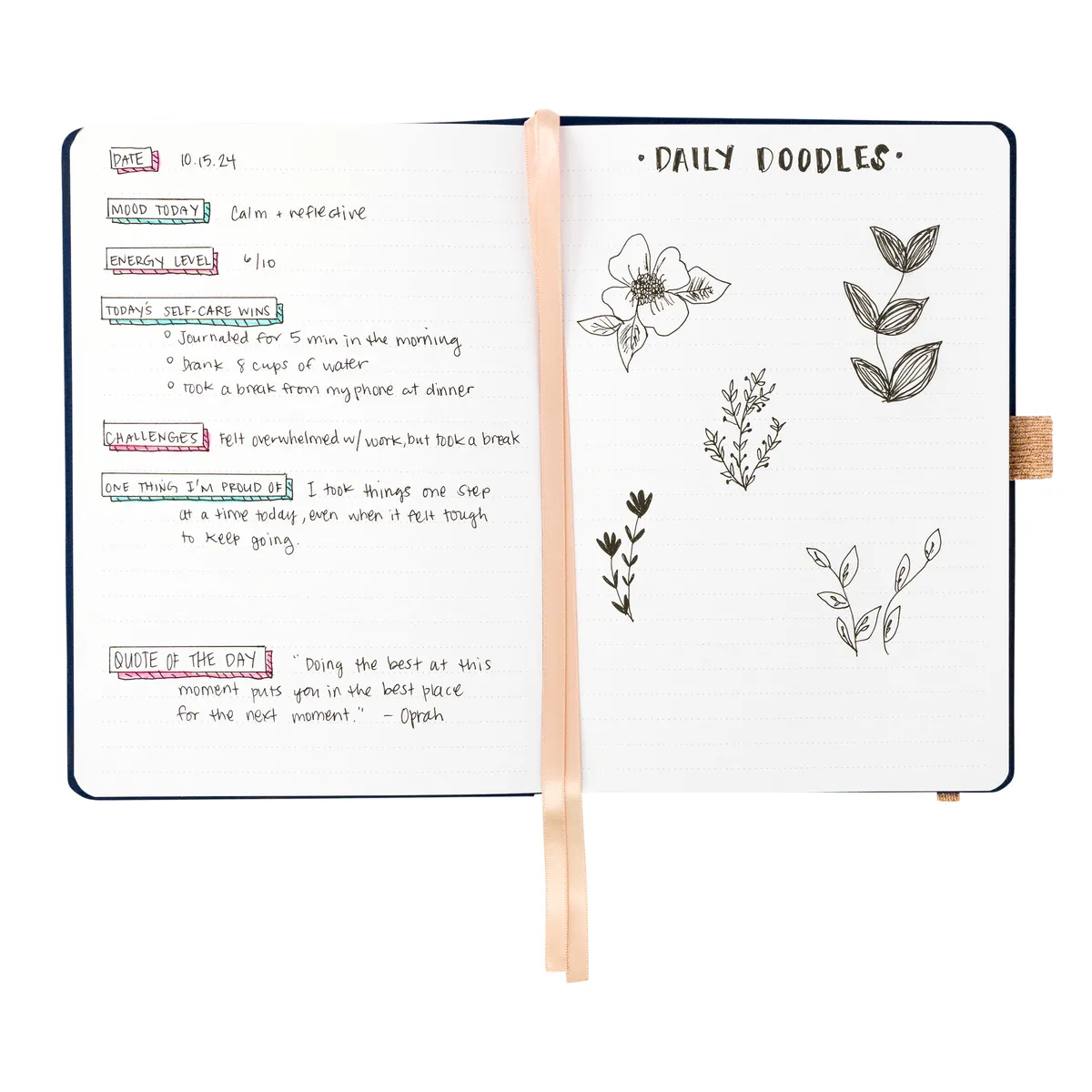 Happy Planner Velvet Stargazer journal pointillé 80 velours bleu