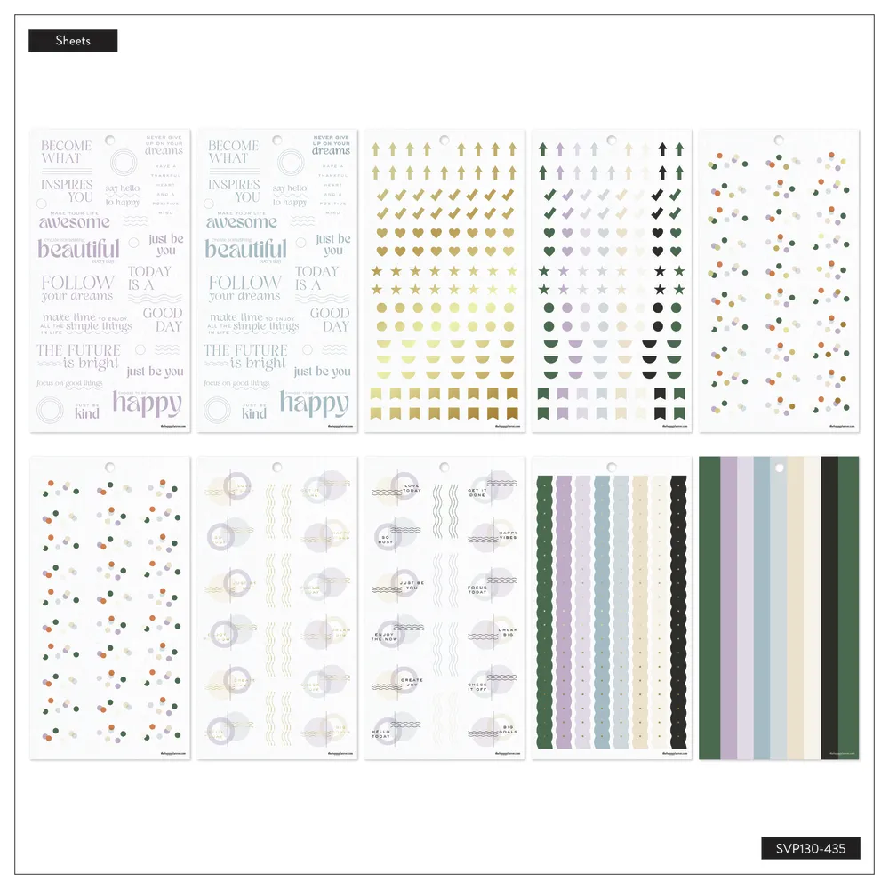 Happy Planner Value Pack Mauve & Moss stickers 799 motifs foil