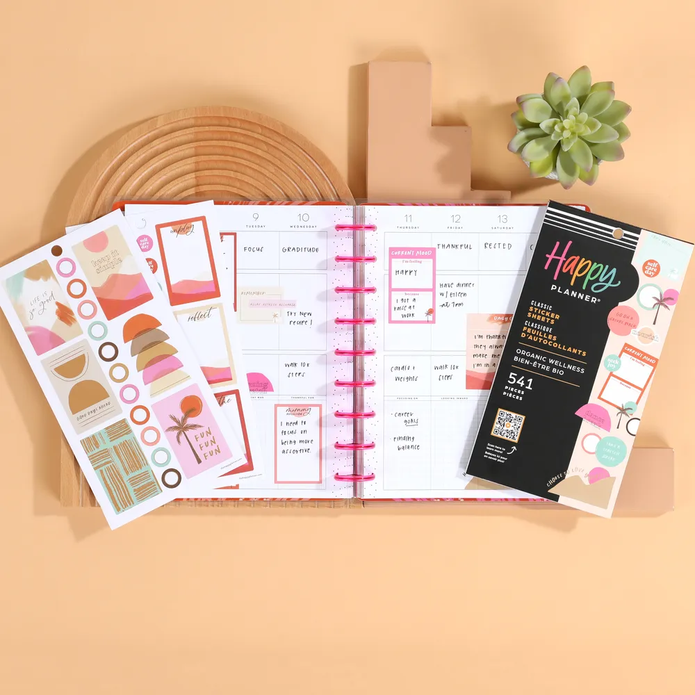 Happy Planner Organic Wellness stickers 30 feuilles 541 bien-être