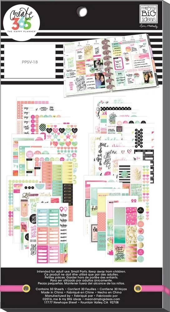 Happy Planner Watercolor stickers aquarelle doré 1078