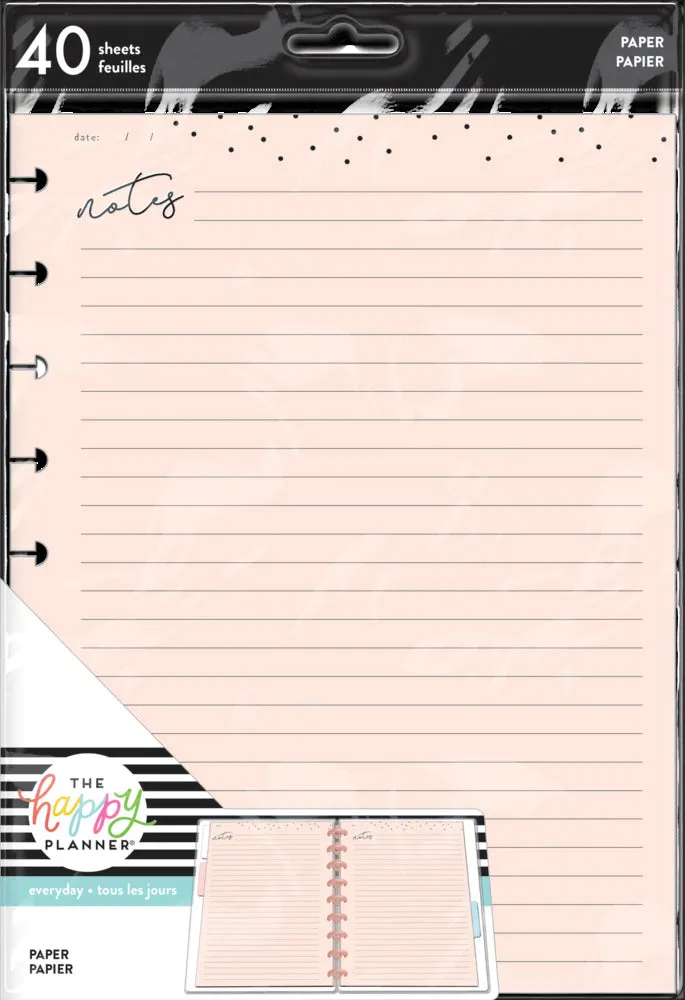 Happy Planner Everyday Essentials Neutrals papier Classic 40 feuilles
