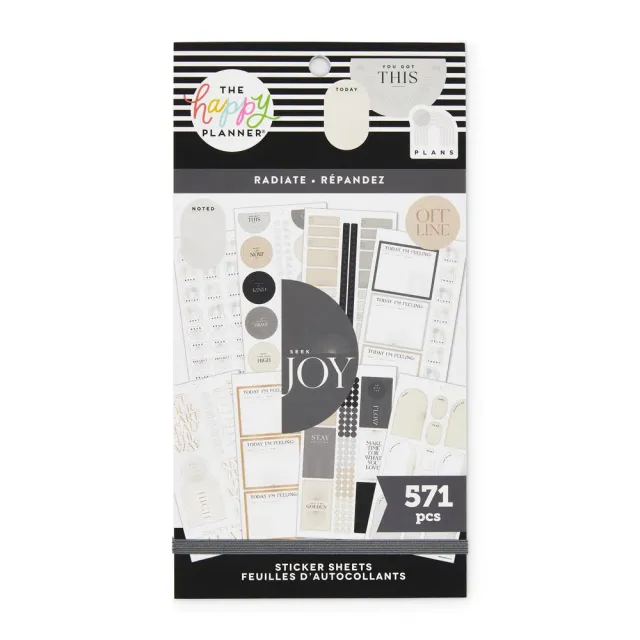 Happy Planner Radiate stickers minimalistes 571 pièces