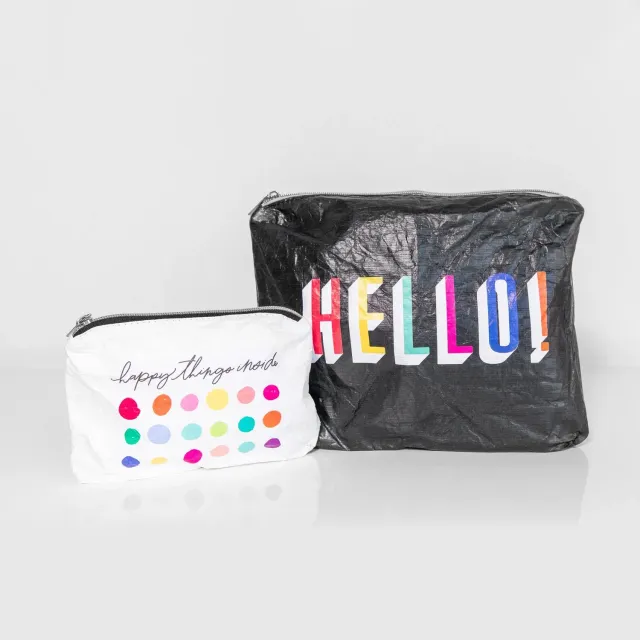 Happy Planner Hello pochettes nylon rangement lot de 2