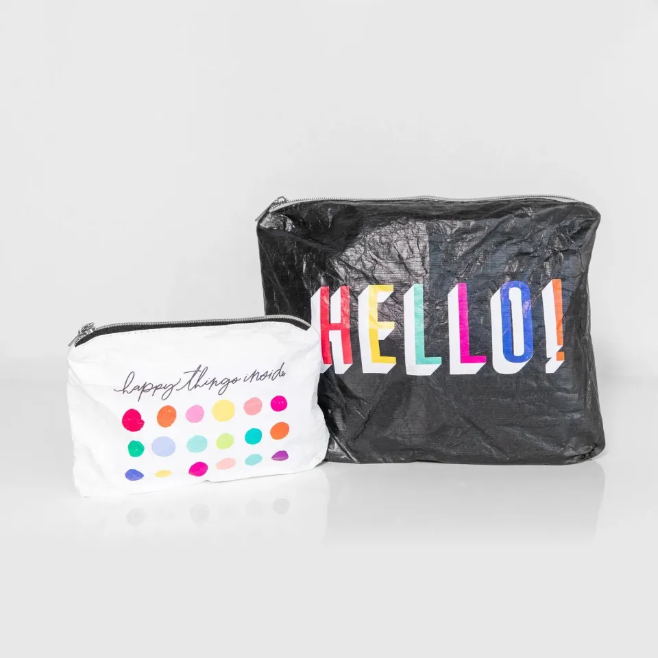 Happy Planner Hello pochettes nylon rangement lot de 2