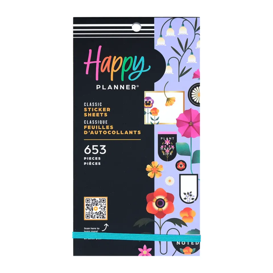 Happy Planner Radiant Garden stickers fleurs 653 pièces