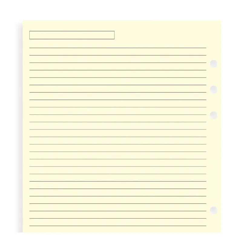 Filofax Classic recharge A5 feuilles lignées crème 25 feuilles