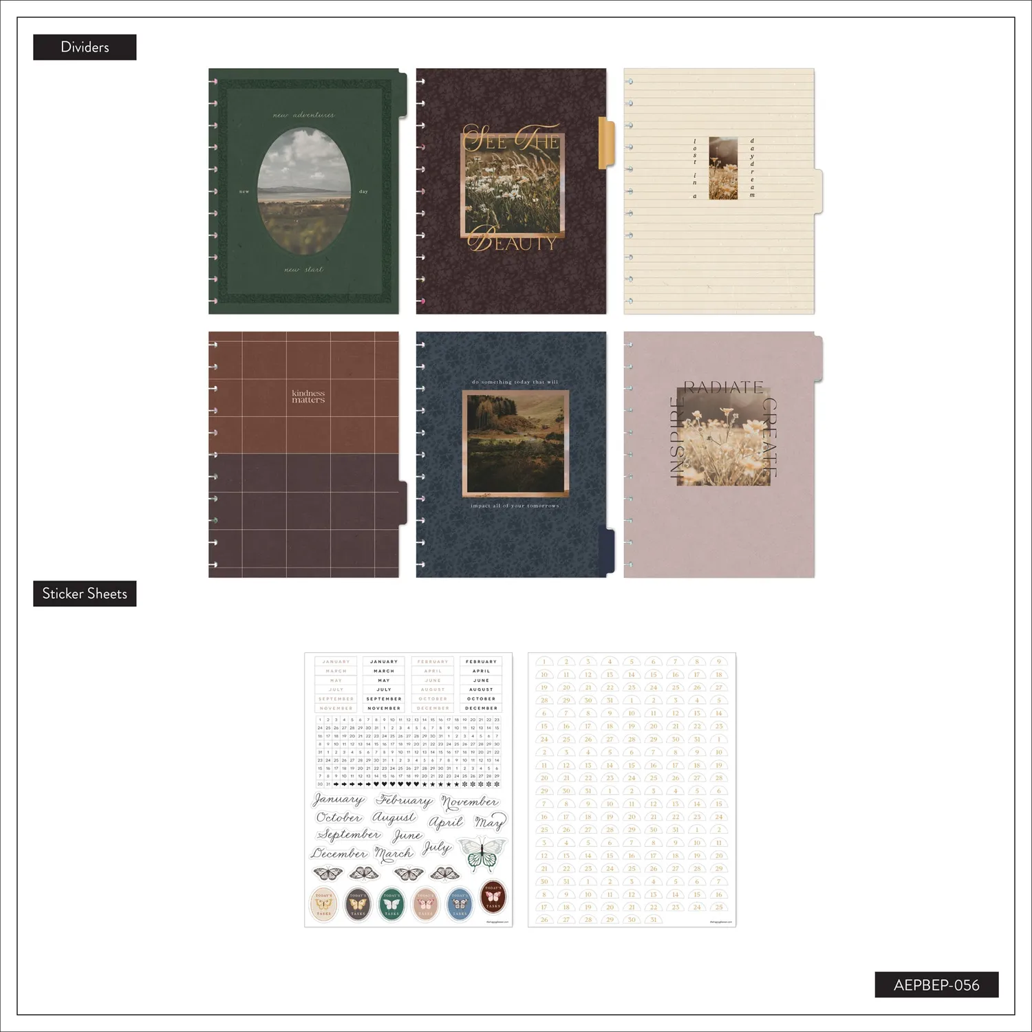 Happy Planner Shadow Fields extension Big horizontal 6 mois