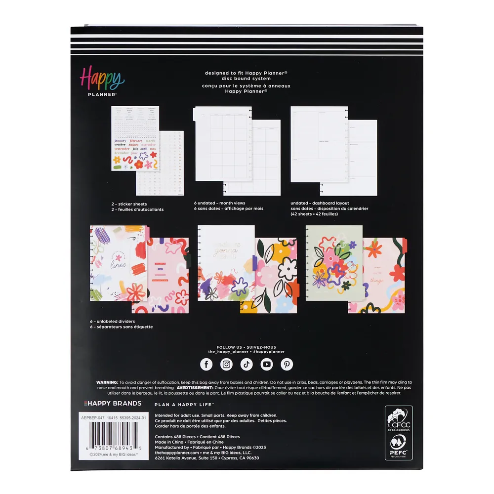 Happy Planner Blooming Brush Big extension agenda 6 mois