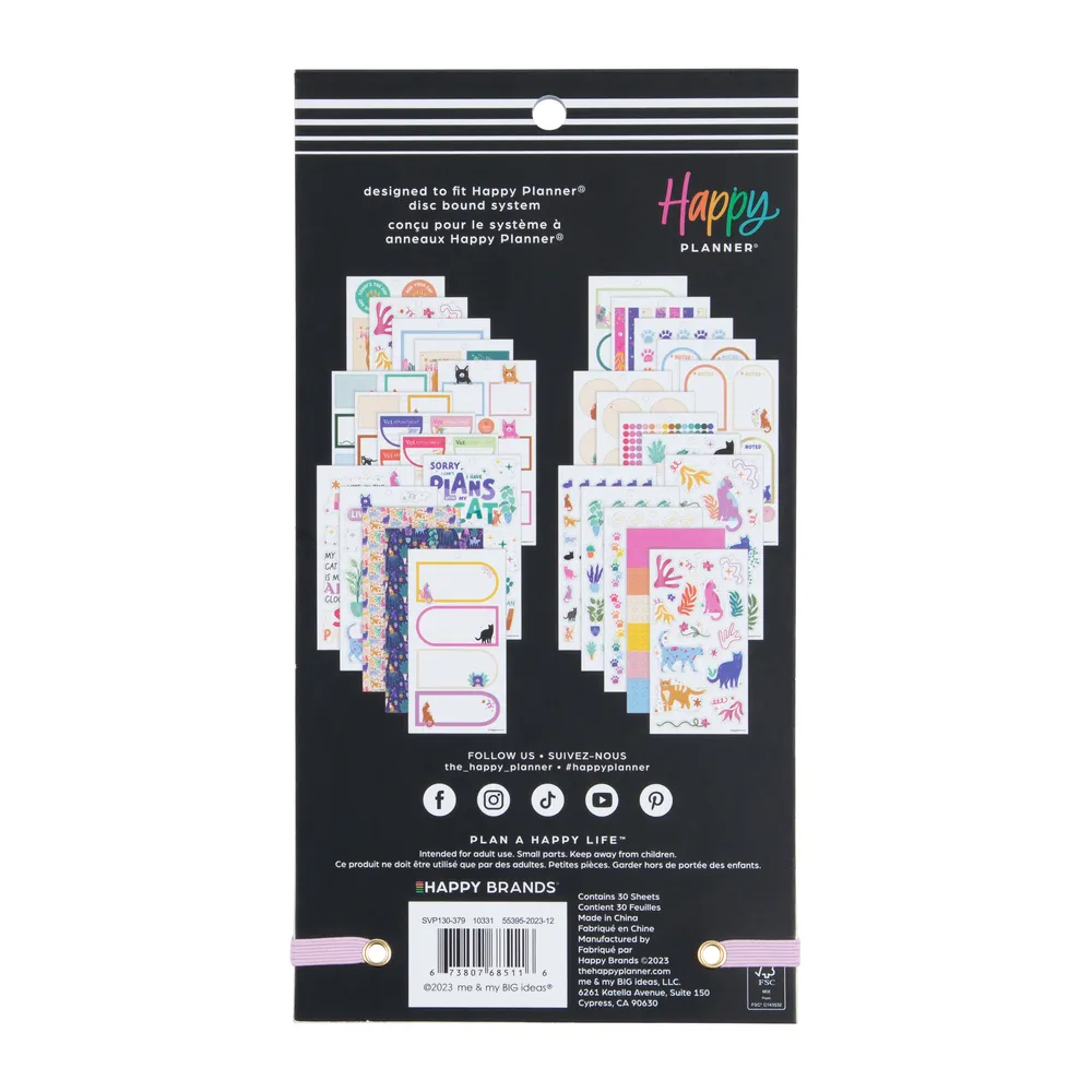 Happy Planner Whimsical Whiskers stickers chat Big 870