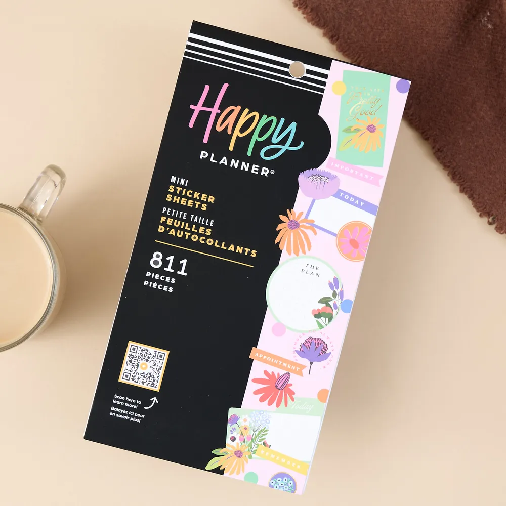 Happy Planner Brilliant Blooms Mini autocollants 811 floral