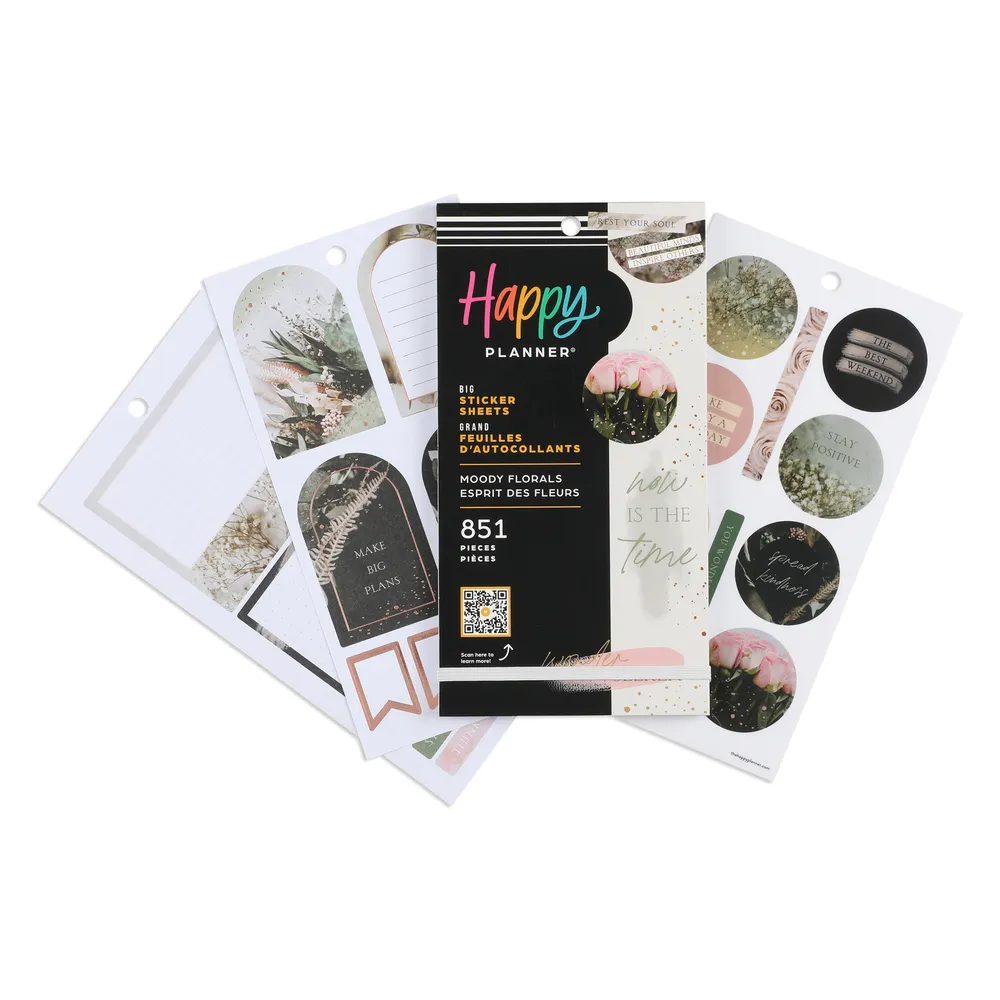 Happy Planner Moody Florals stickers Big 851 autocollants