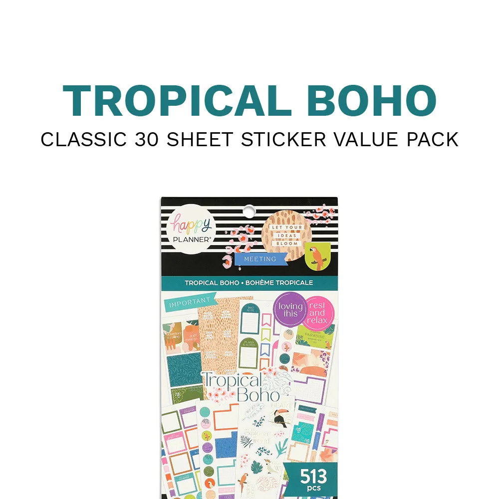 Happy Planner Tropical Boho stickers 513 motifs Classic