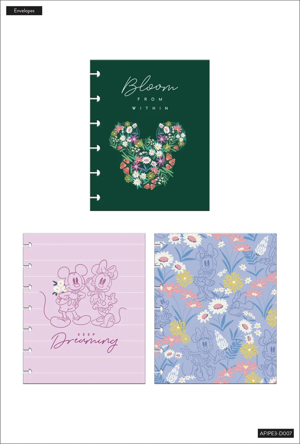 Happy Planner Mickey Minnie pochettes à clipser big lot 3 floral