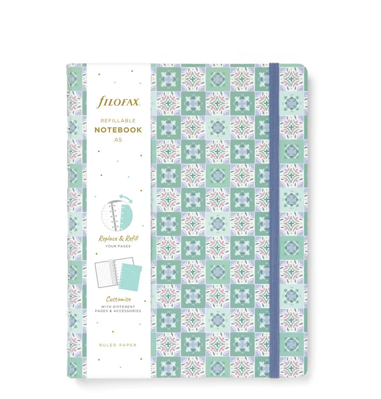 Filofax Mediterranean carnet A5 Mint rechargeable ligné