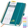 Poprun WH145D carnet bullet journal à spirale vert pacifique