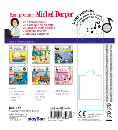 Frigobloc Mon premier Michel Berger livre musical bébé